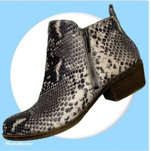 Lucky Brand Snakeskin Booties Size 7 Slither Print Ankle Boots